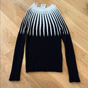 Chic + Jasmine Black and White Ribbed Sweater